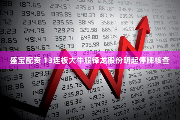 盛宝配资 13连板大牛股锋龙股份明起停牌核查