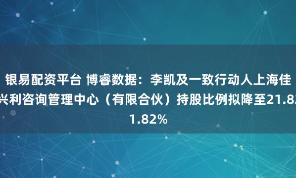 银易配资平台 博睿数据：李凯及一致行动人上海佳合兴利咨询管理中心（有限合伙）持股比例拟降至21.82%
